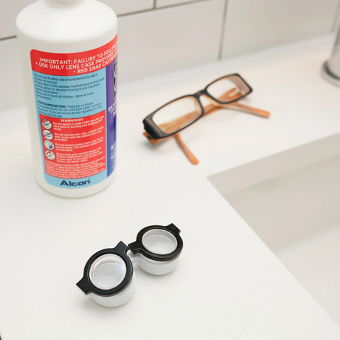 Contact Lens Case Round Glasses