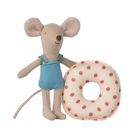 Beach mouse with float, Little sister - Red dot