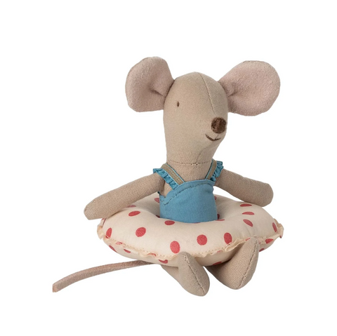 Beach mouse with float, Little sister - Red dot