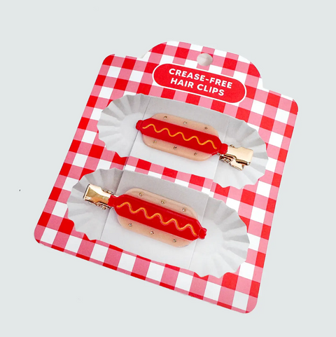 Hot Dog Hair Clips- Set of 2