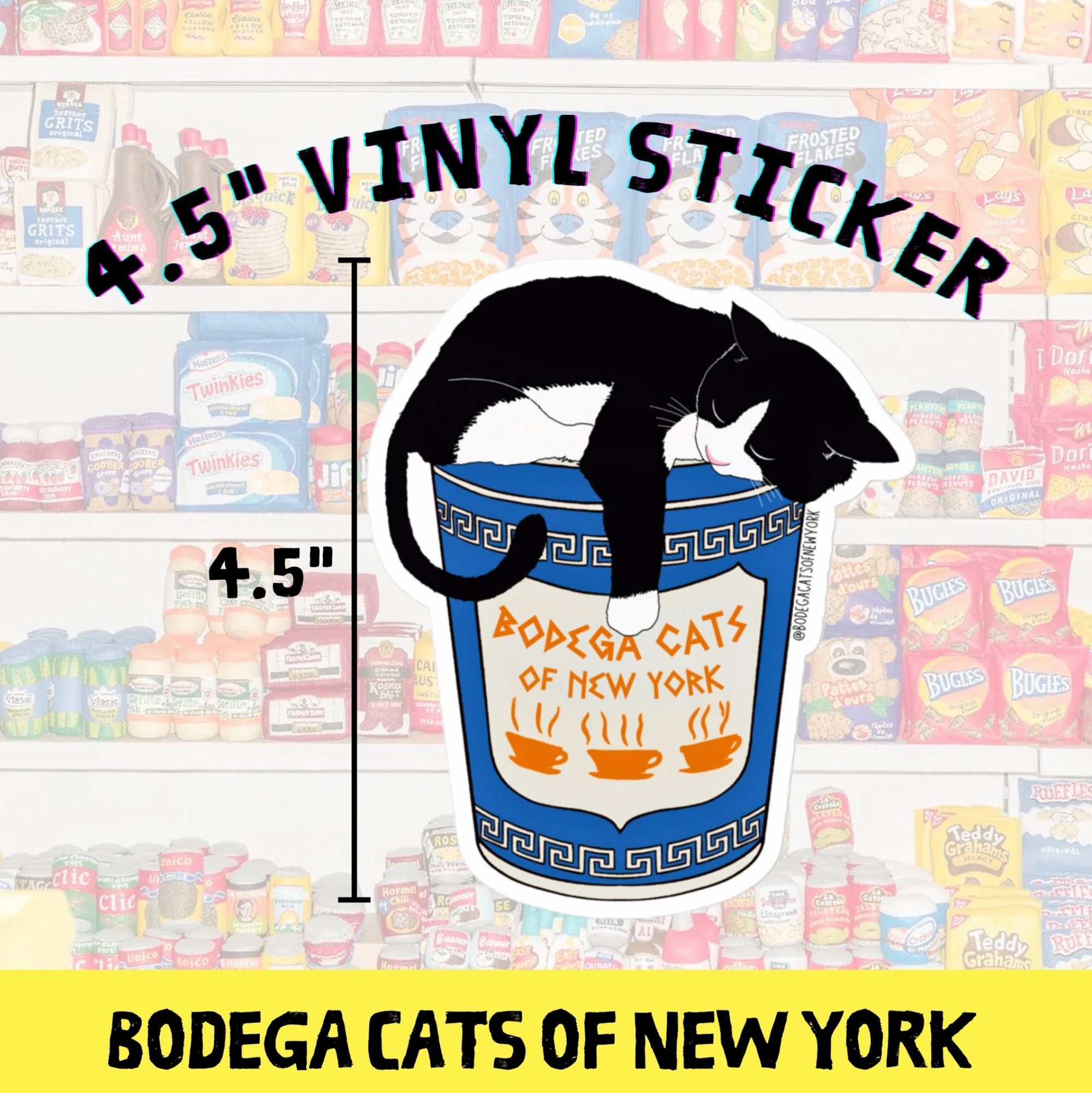 Bodega Cats of New York 4.5" Sticker (Classic)