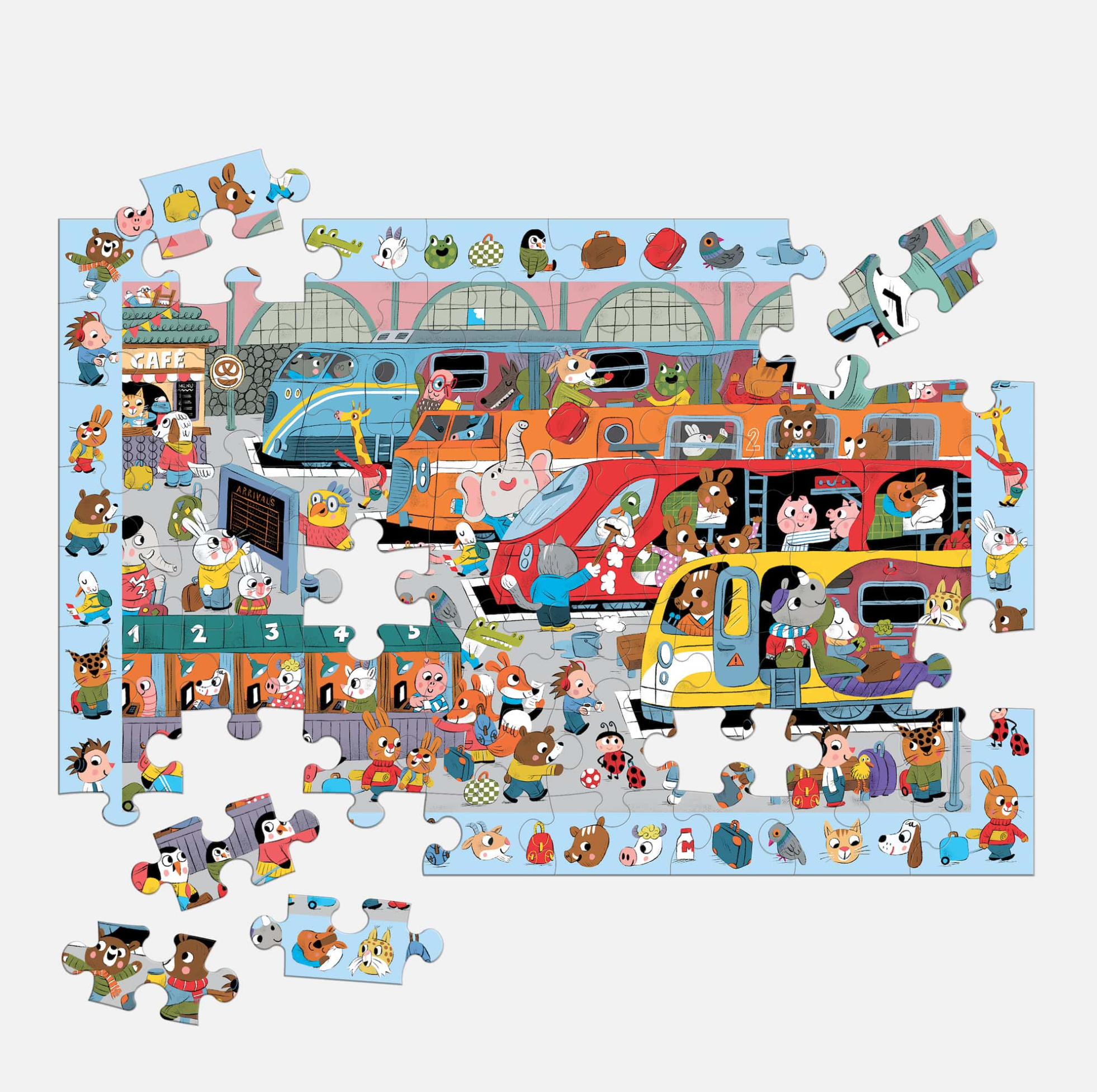 All Aboard! Train Station 64 Piece Search & Find Puzzle