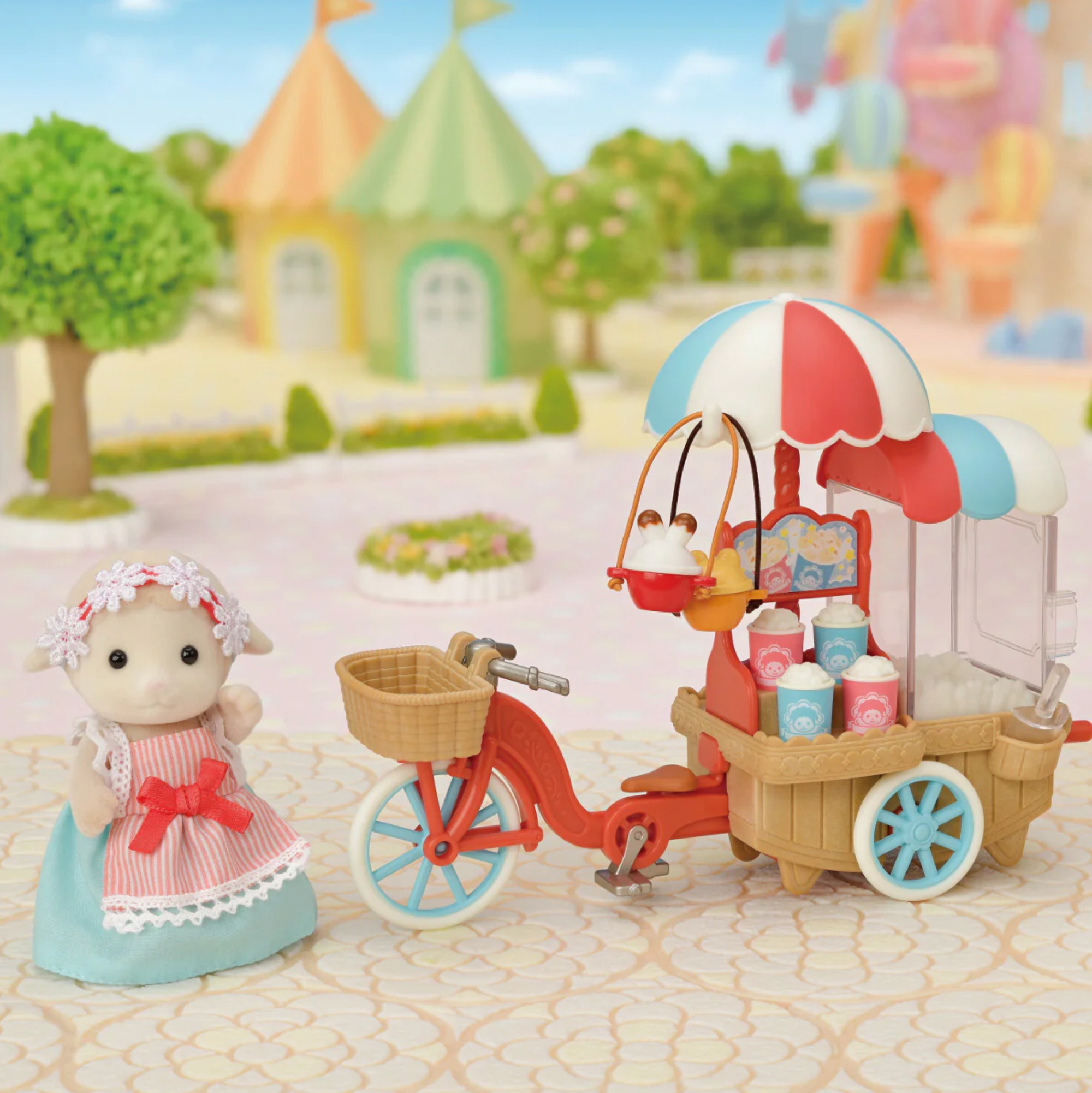 Calico Critters Popcorn Delivery Trike