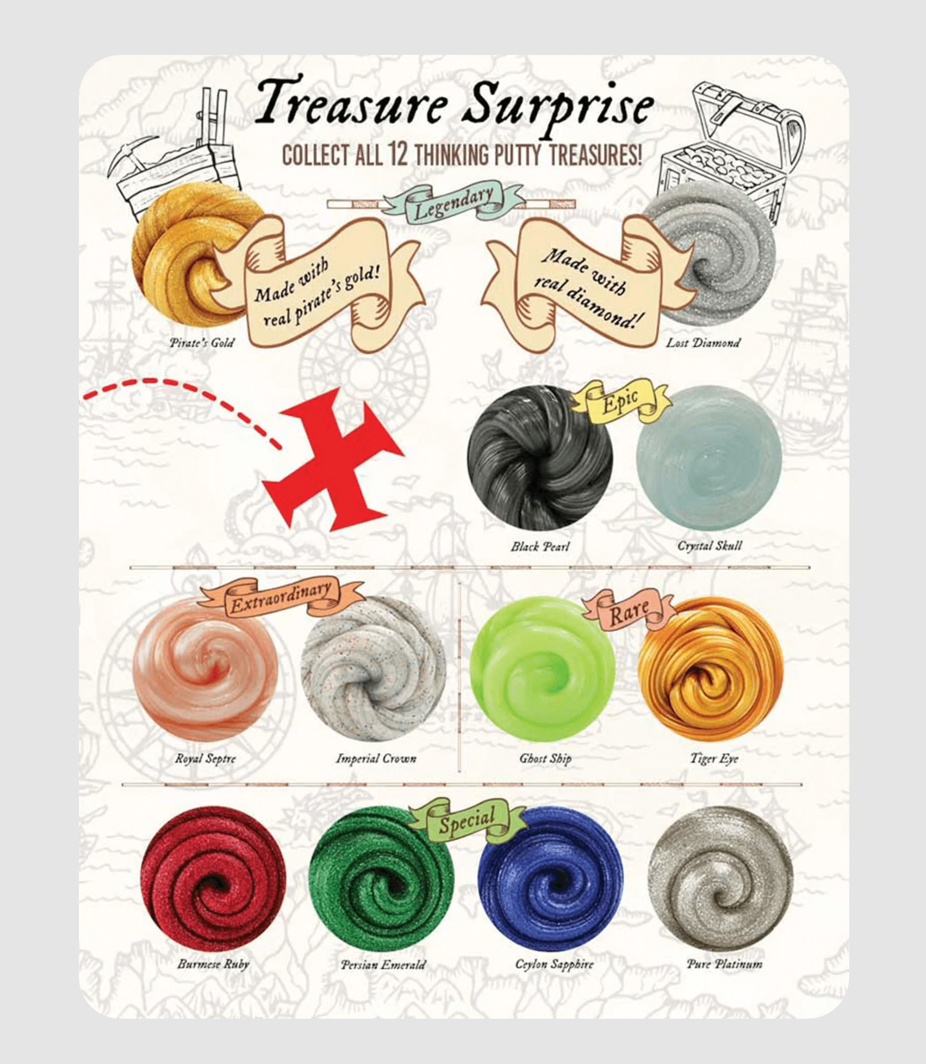 Mini Treasure Surprise Thinking Putty - Assortment