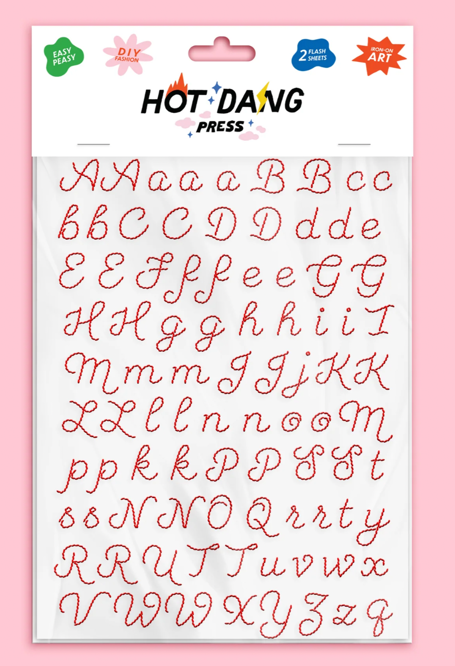 Embroidery Alphabet Red Sheet Set