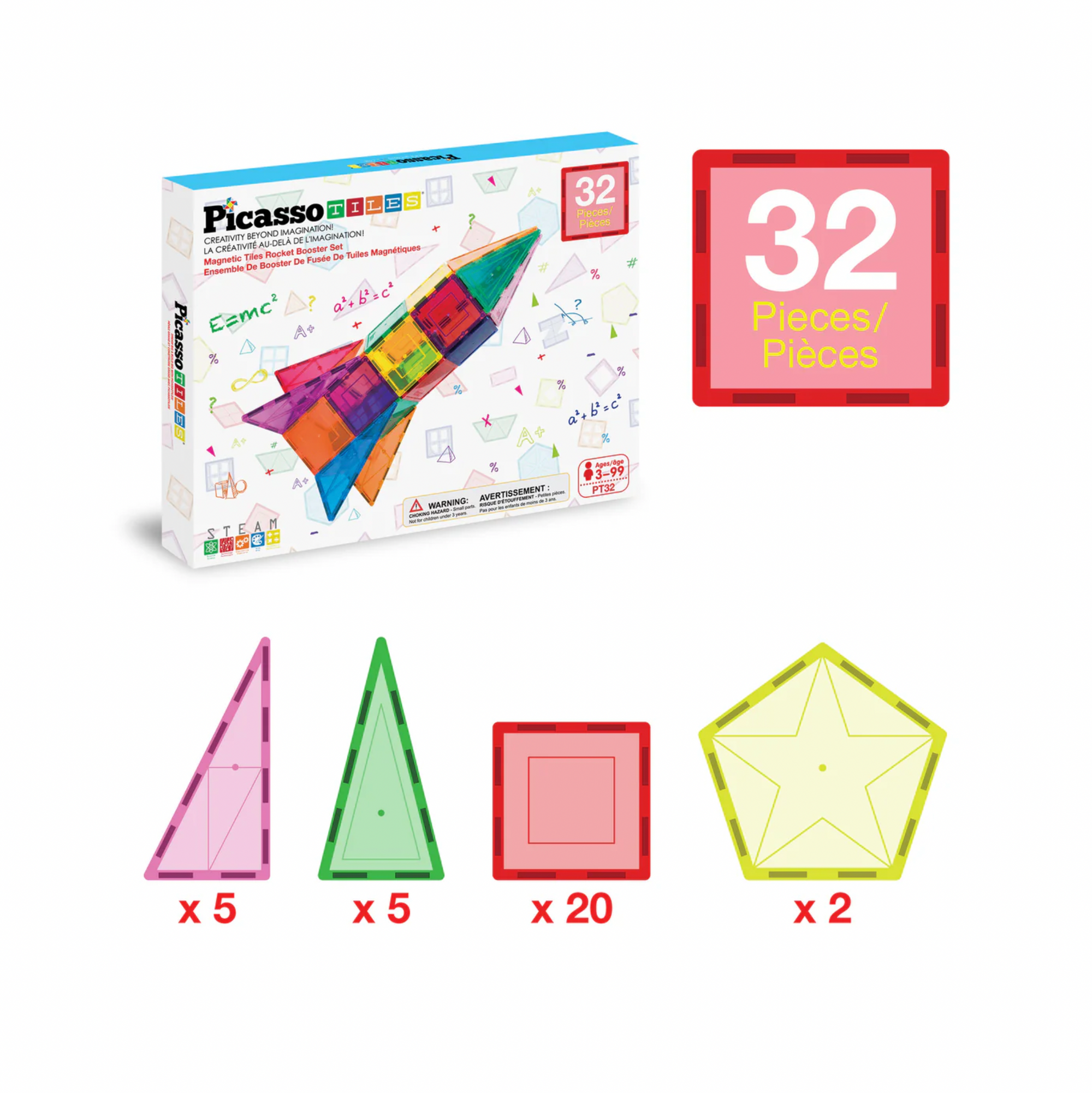 32 Piece Magnetic Rocket Ship Toy Set