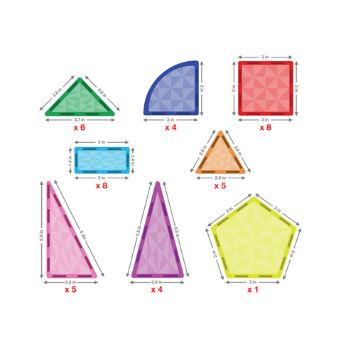 PicassoTiles 41 Piece Prism Magnetic Building Block Set