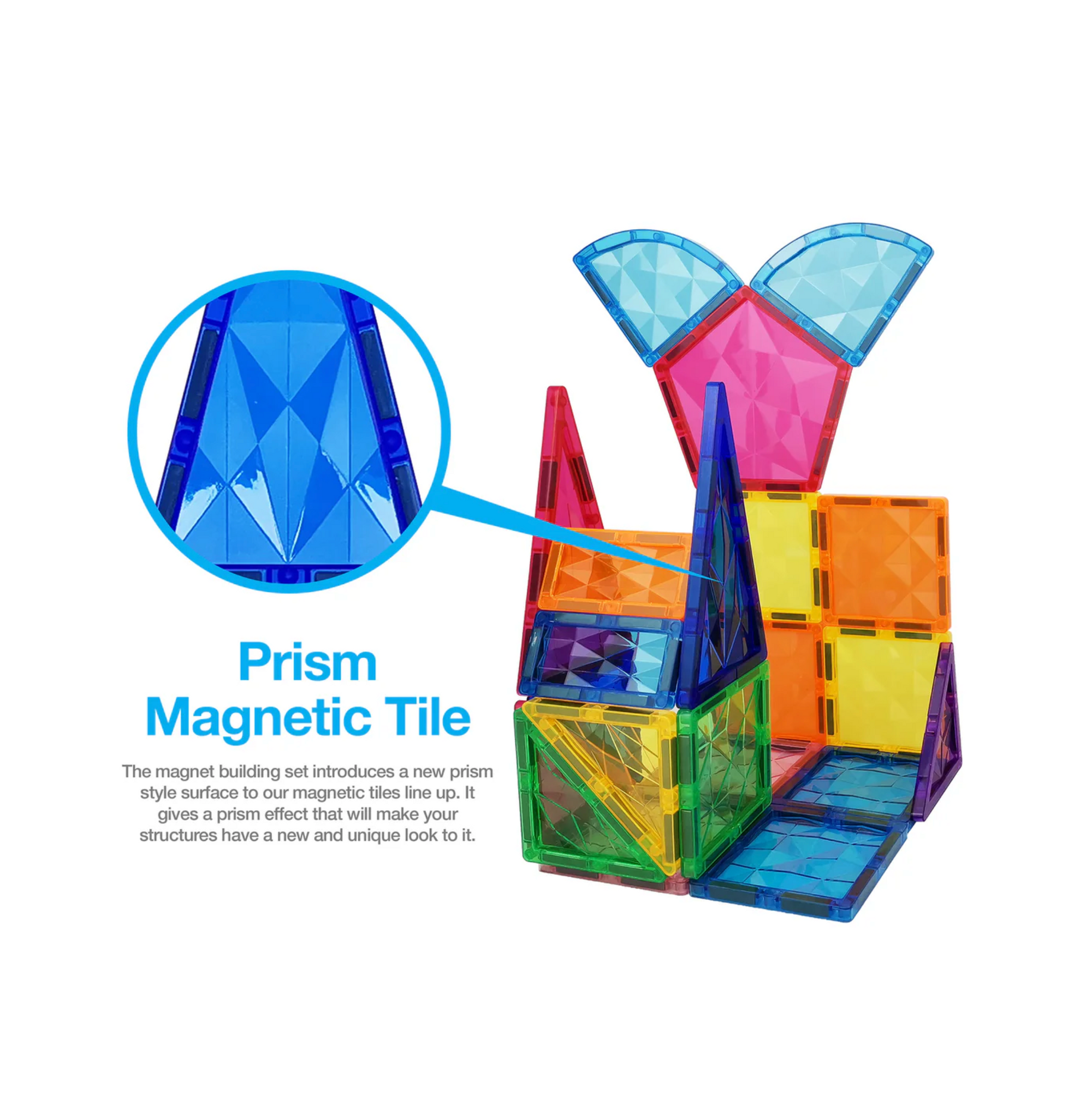 PicassoTiles 41 Piece Prism Magnetic Building Block Set