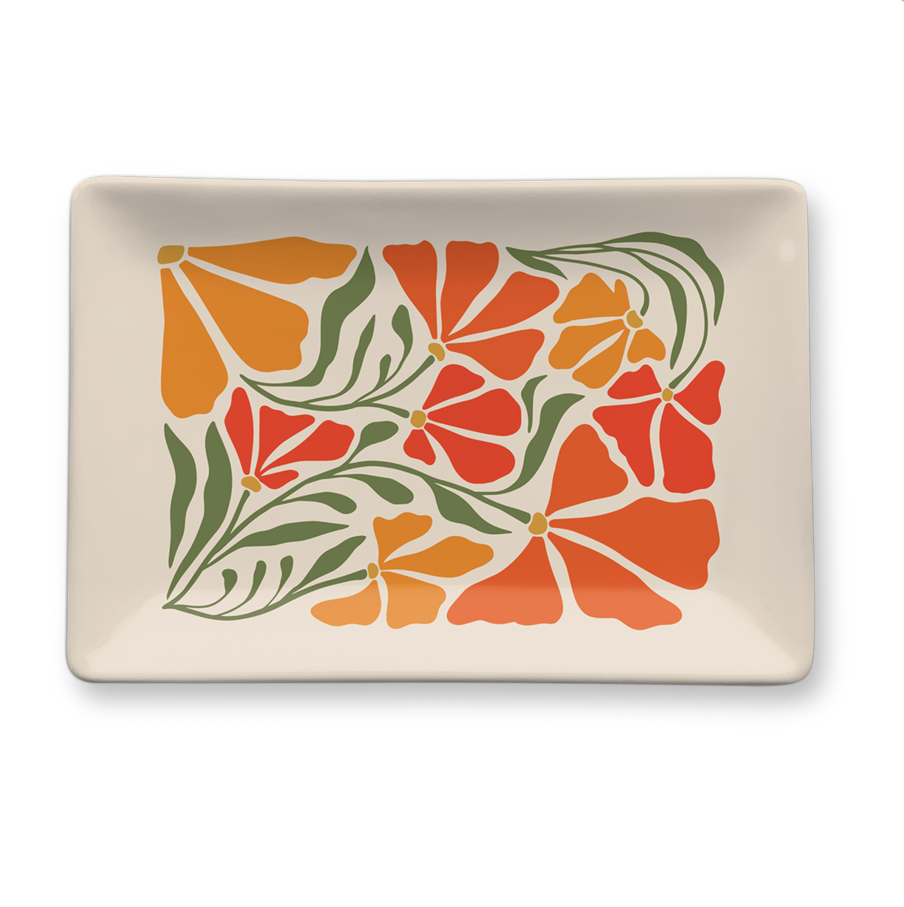 Porcelain Tray Flower Market Poppy