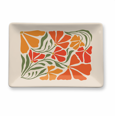 Porcelain Tray Flower Market Poppy