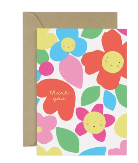 Flower Faces Thank You Card