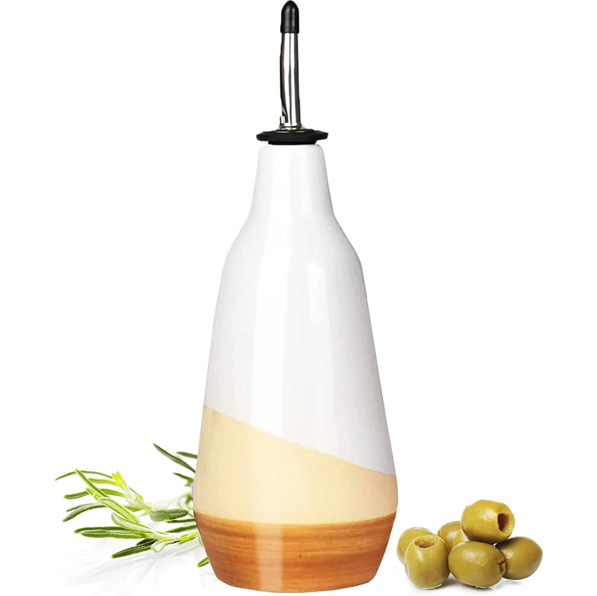 Gute Cruet Ceramic Olive Oil Dispenser Bottle - 400ml