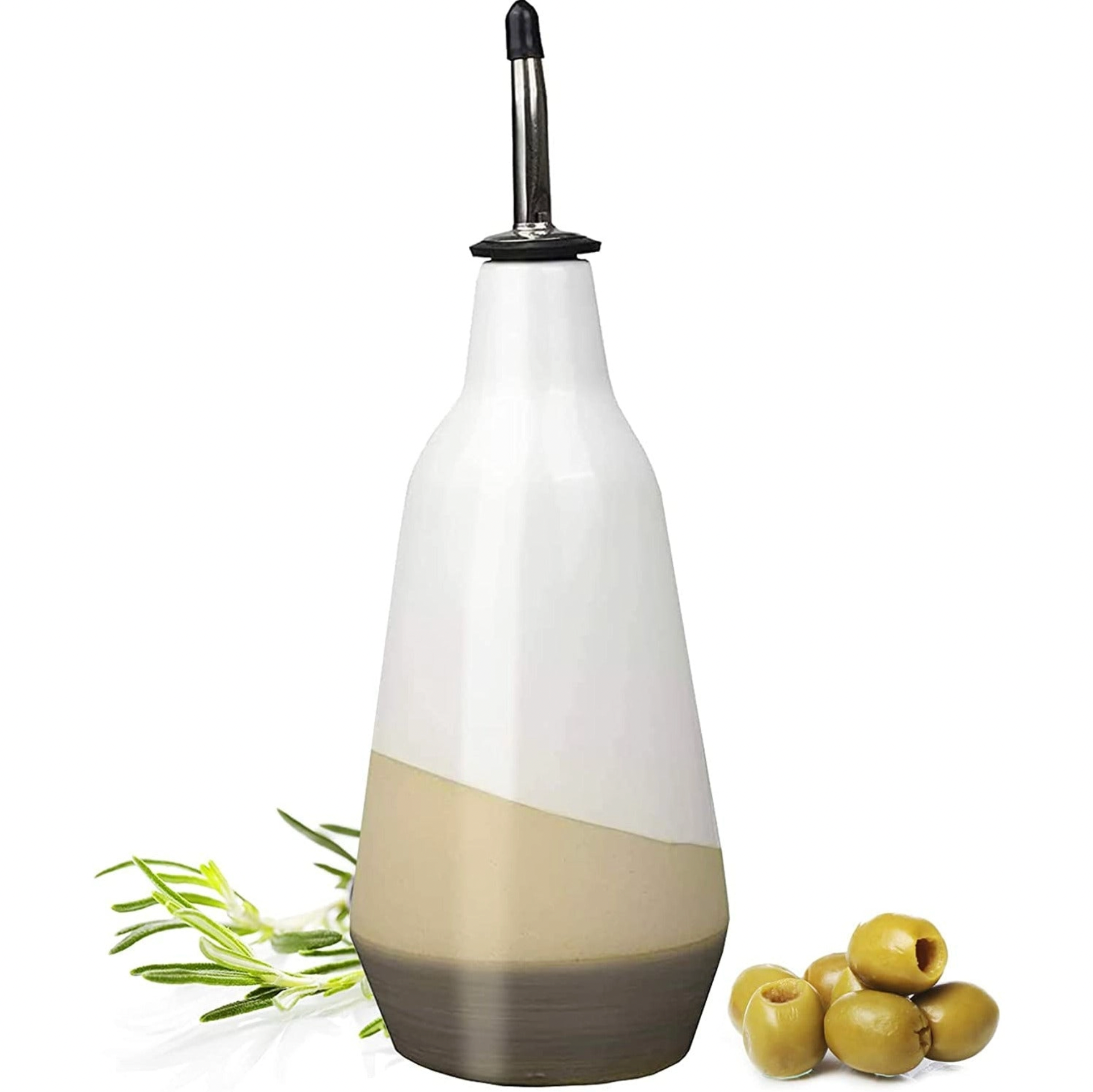 Gute Cruet Ceramic Olive Oil Dispenser Bottle - 400ml
