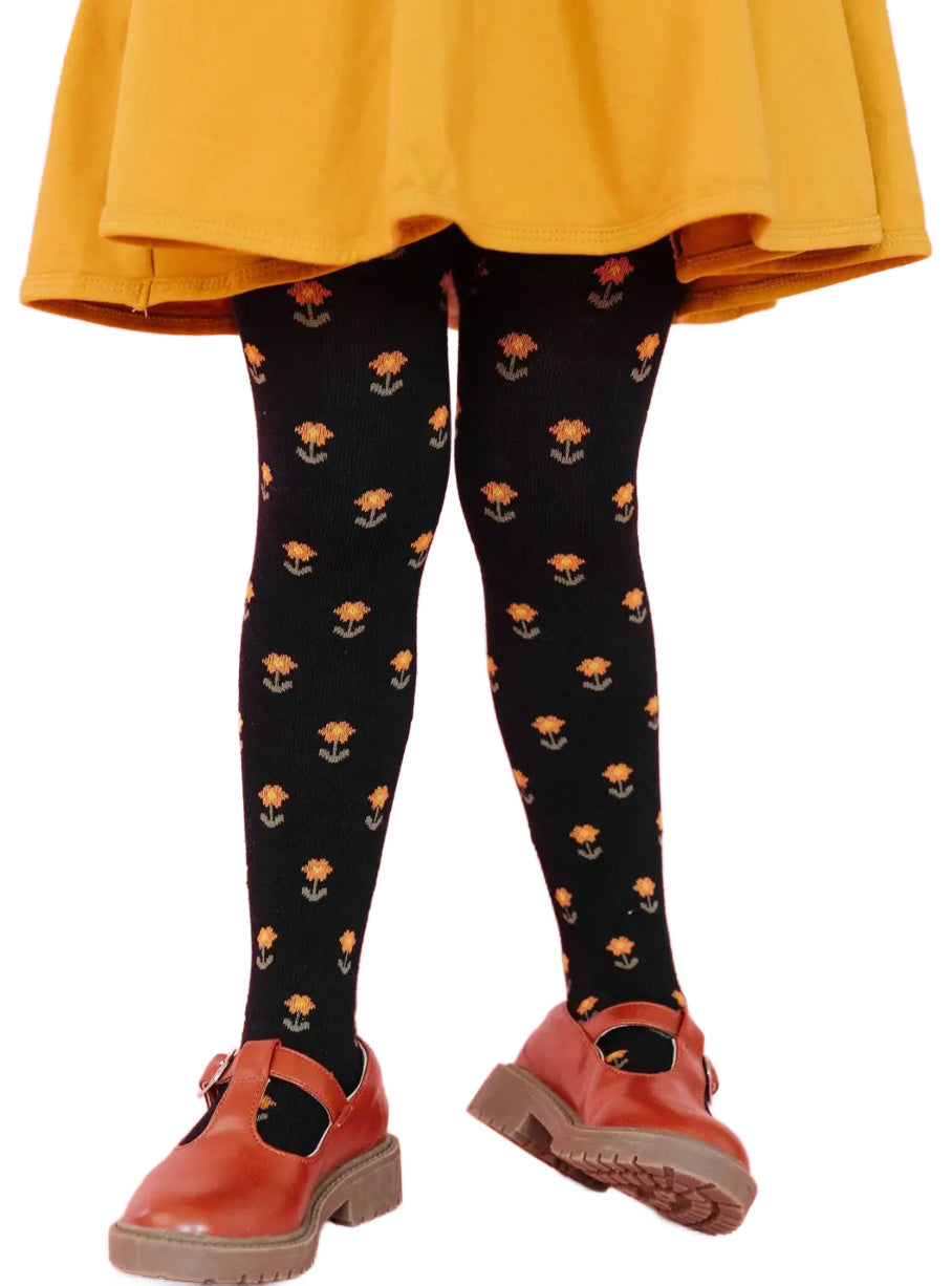 Floral Knit Tights