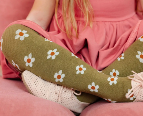 Floral Knit Tights