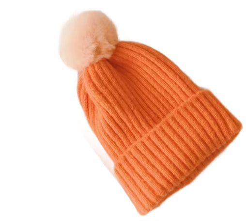 Colorblock Pom Pom Beanies