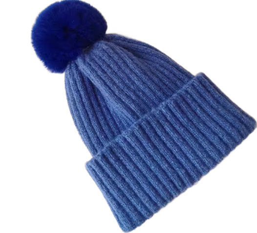 Colorblock Pom Pom Beanies