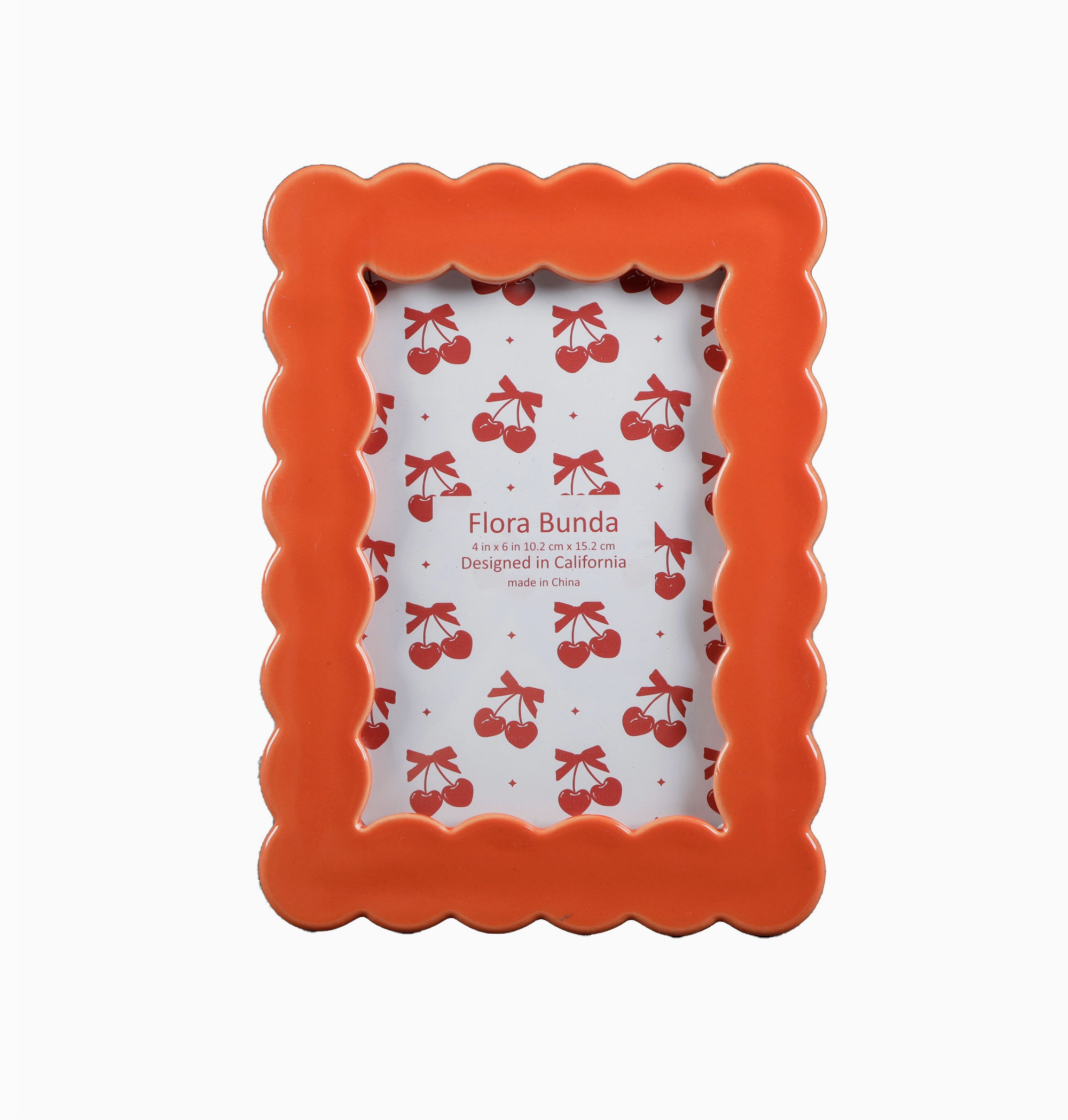 4 X 6 Red Scallop Edge Ceramic Frame