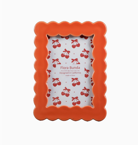 4 X 6 Red Scallop Edge Ceramic Frame