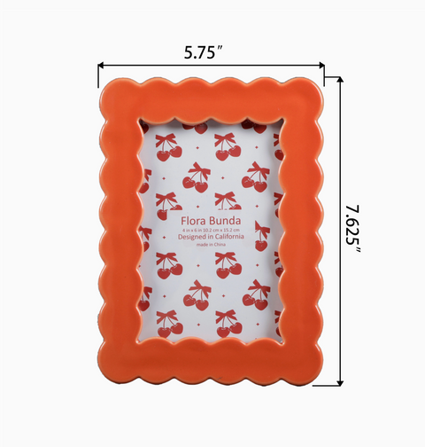 4 X 6 Red Scallop Edge Ceramic Frame