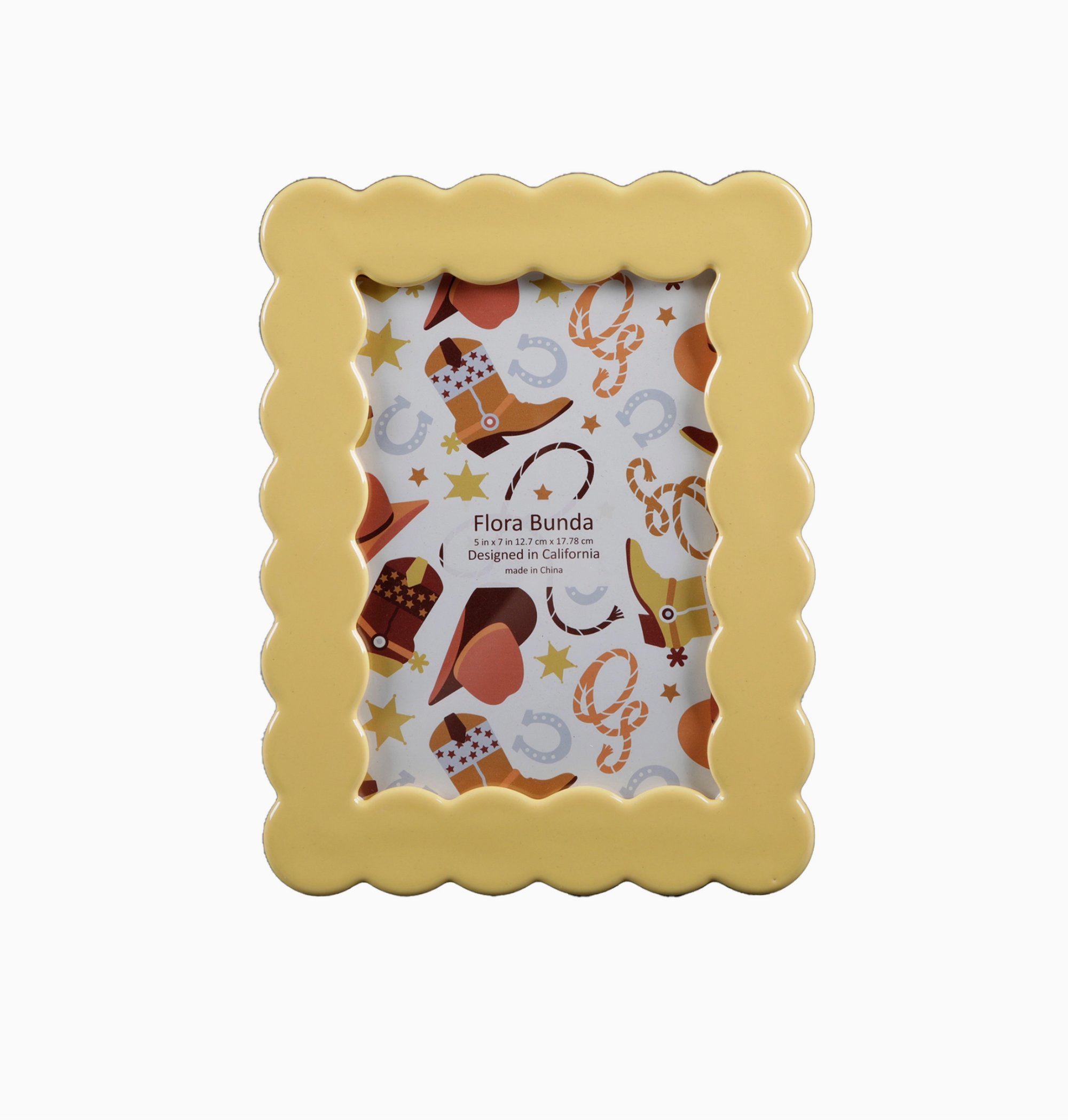 5 X 7 Yellow Scallop Edge Ceramic Frame