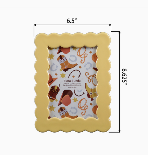 5 X 7 Yellow Scallop Edge Ceramic Frame
