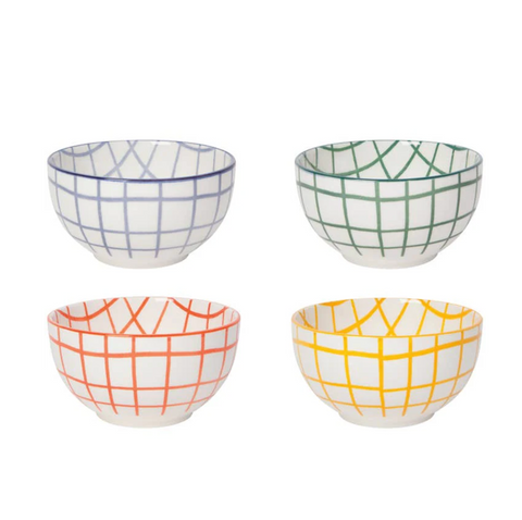 Assorted Wobbly Check Bowls
