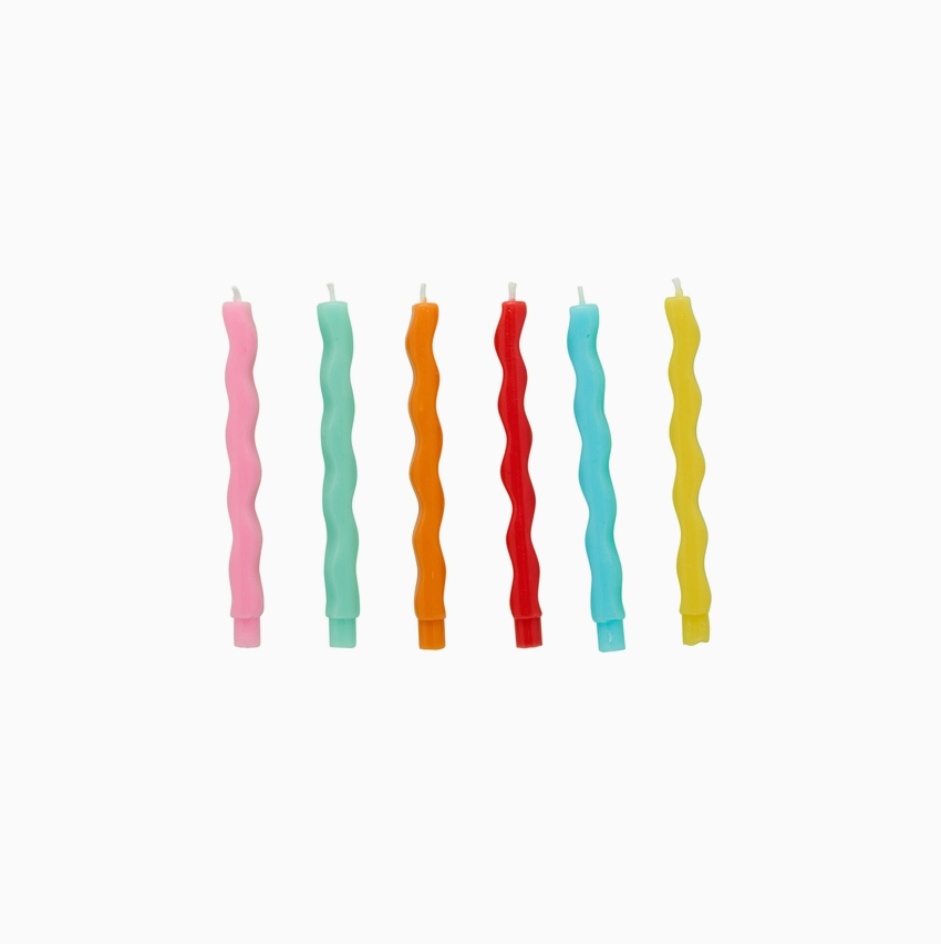 Premium Bright Wavy Wax Candles - Pack of 12