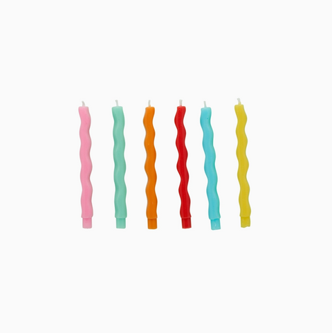Premium Bright Wavy Wax Candles - Pack of 12