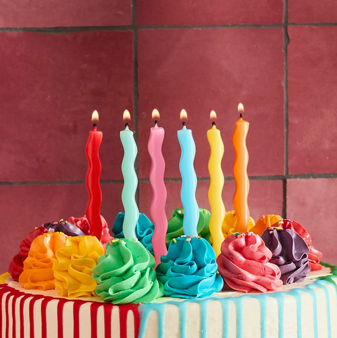 Premium Bright Wavy Wax Candles - Pack of 12