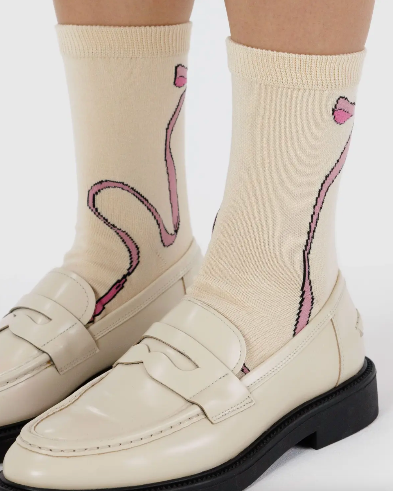 Crew Sock - Pink Bow