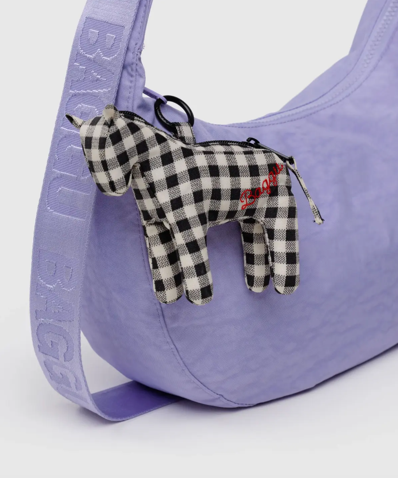 Horse Charm - Black & White Gingham