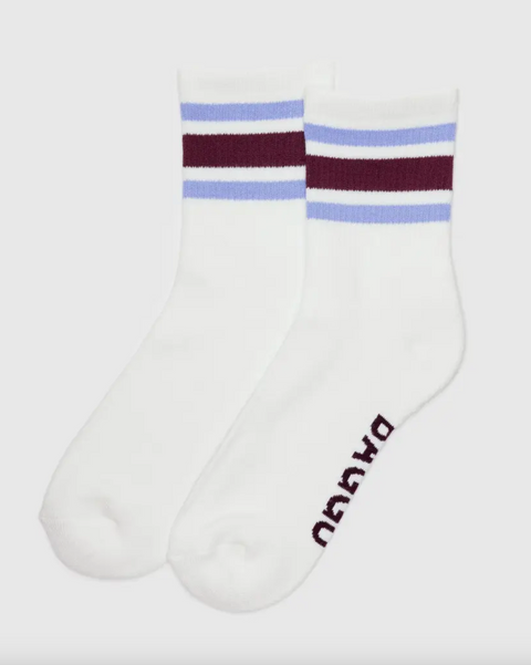Ribbed Sock - Ivory Stripe