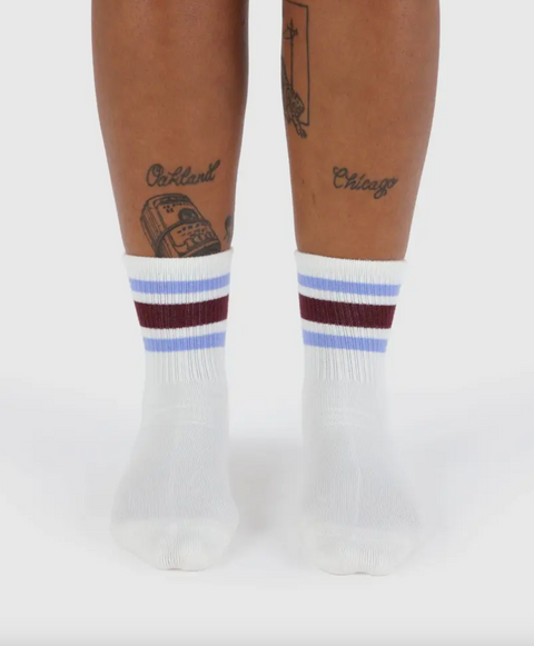Ribbed Sock - Ivory Stripe