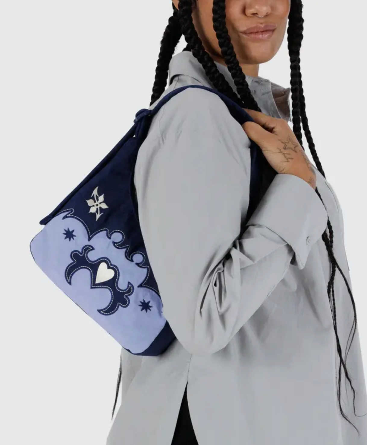 Mini Nylon Shoulder Bag - Western Appliqué