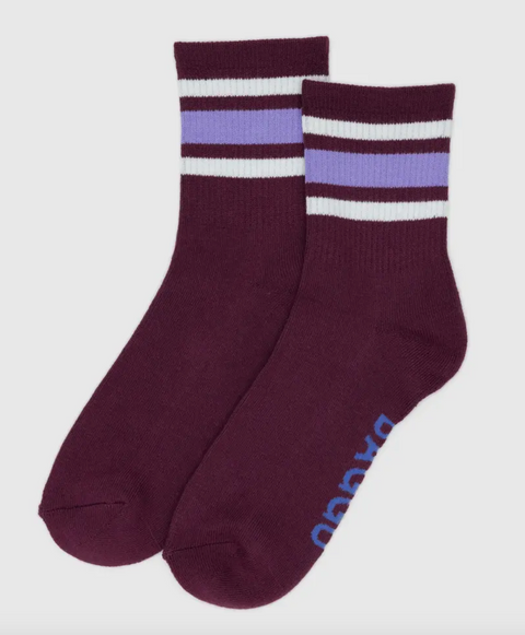 Ribbed Sock - Mahogany Stripe