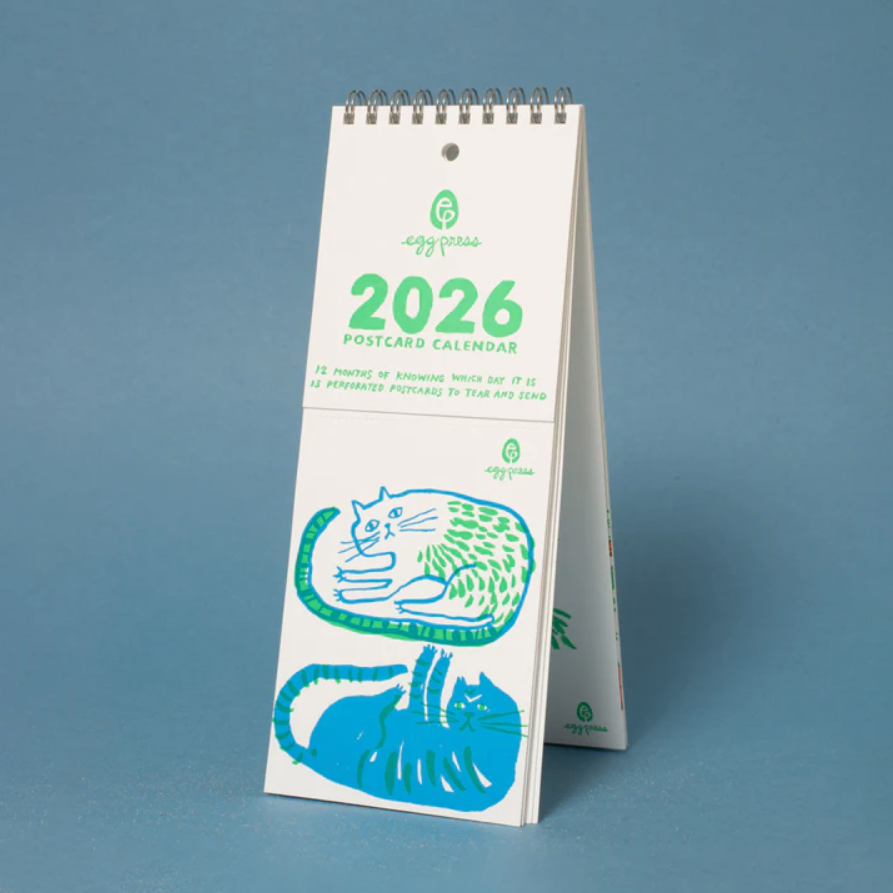 2026 Letterpress Postcard Wall Calendar