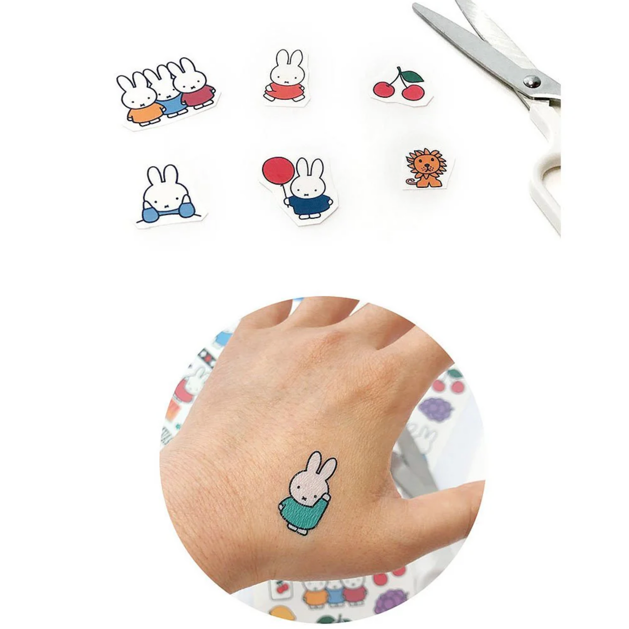 Miffy Temporary Tattoo Sticker Sheet – Water Transfer Decal