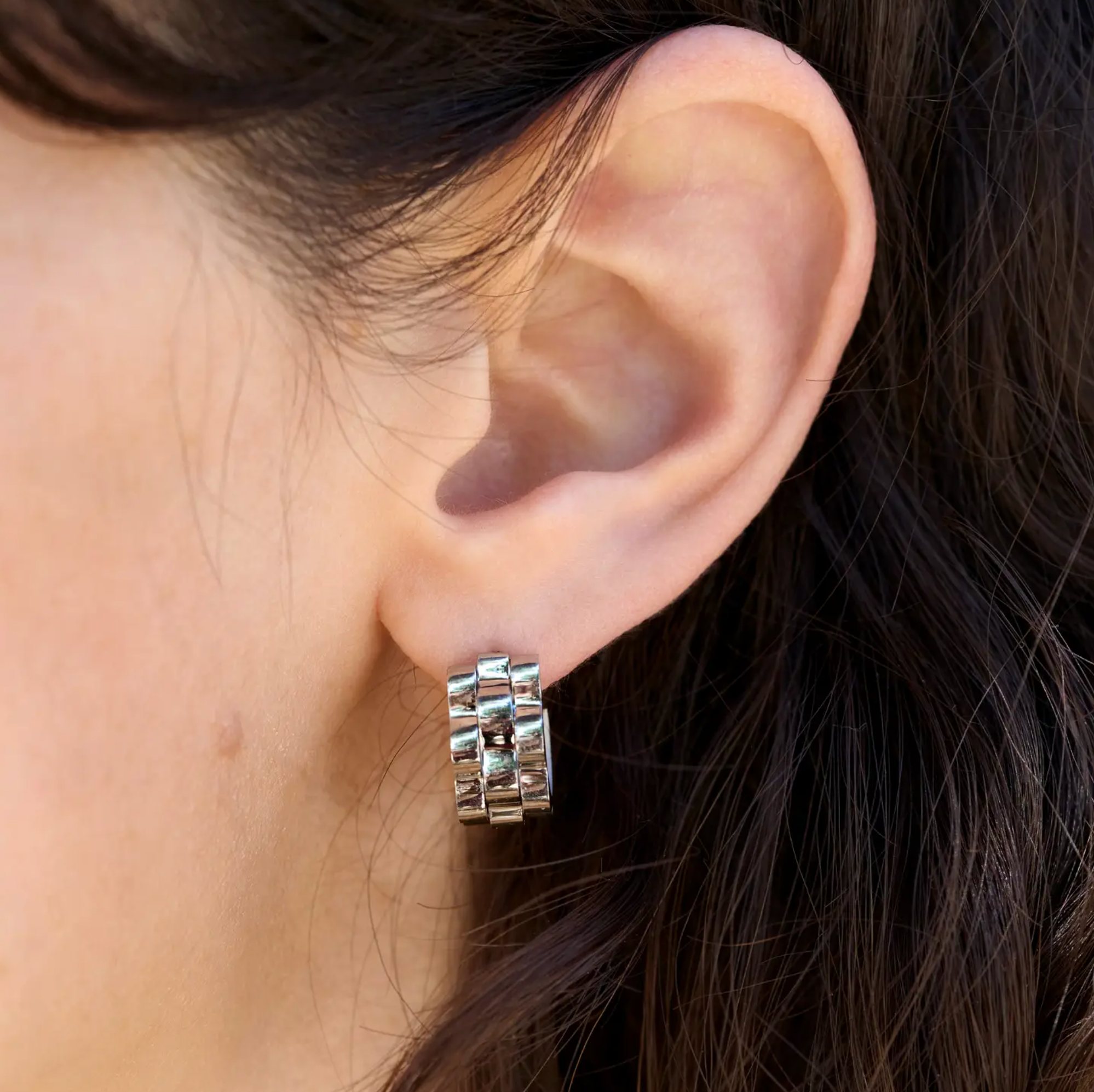 Lex Huggie Hoops - Stainless Steel