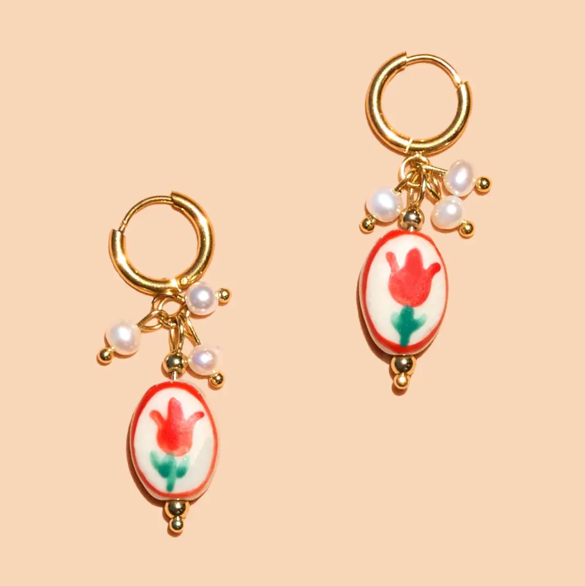 Sweet Tulip Hoop - 18K Gold Plated - Stay Forever