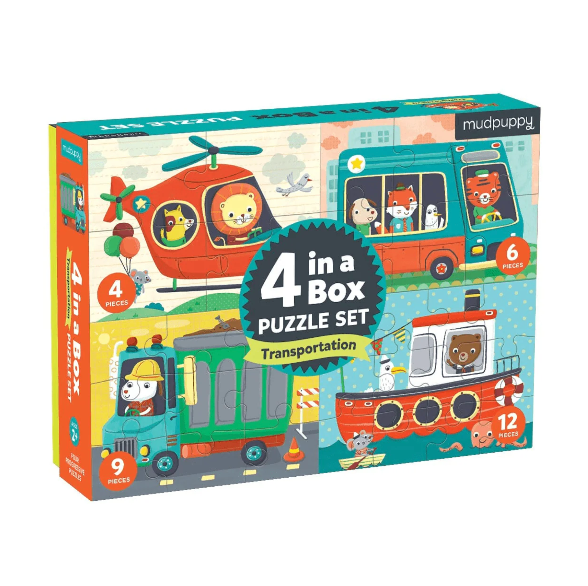 Transportation 4-in-A-Box Puzzle Set - Stay Forever