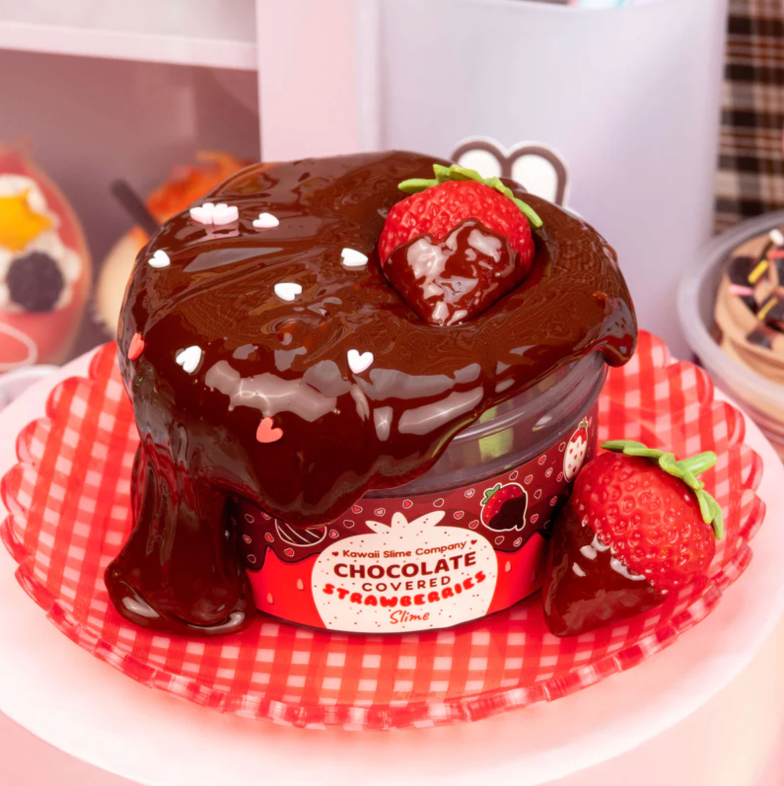 Chocolate Covered Strawberries Glossy Signature Dome™ Slime - Stay Forever