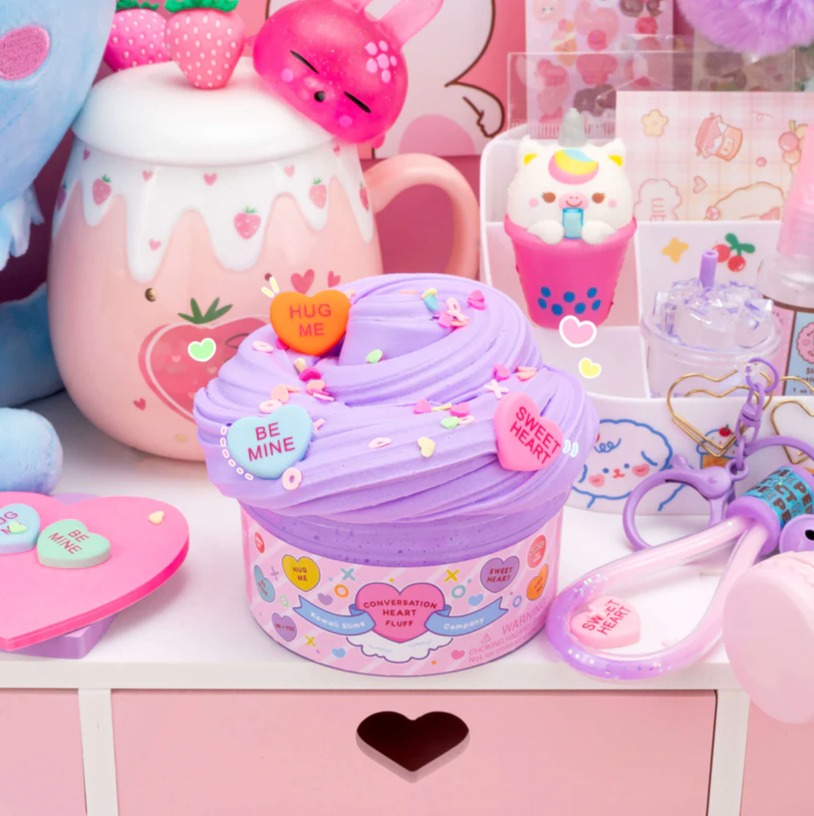 Conversation Heart Fluff Signature Dome™ Slime - Stay Forever