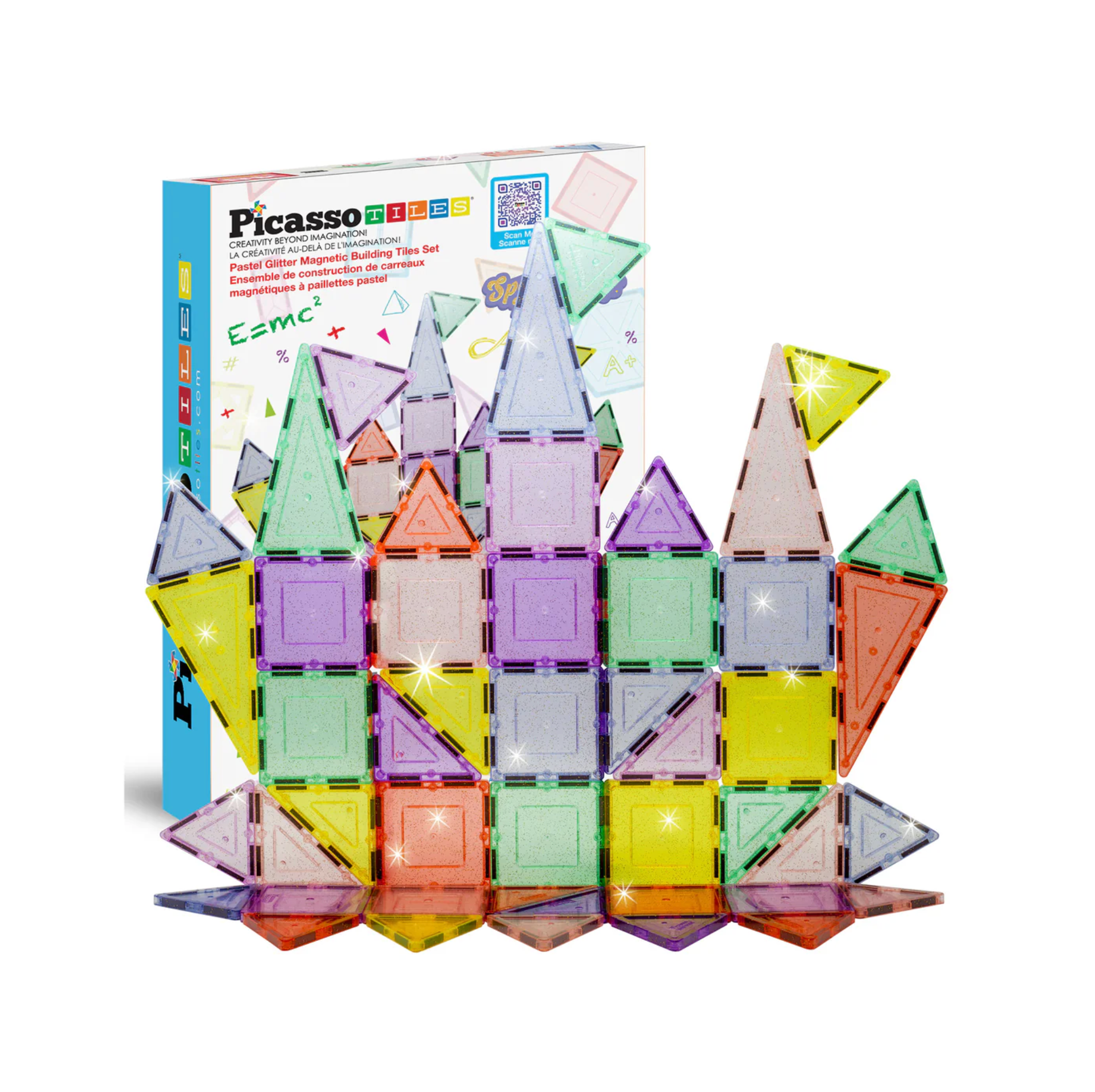 PicassoTiles 48pc Glitter Magnetic Tile - Stay Forever