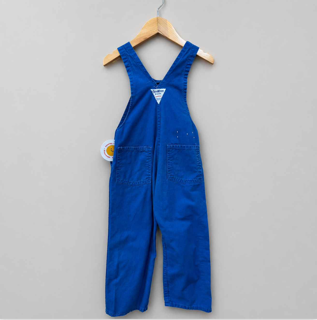 (pre-worn) vintage blue osh-kosh overalls 3T