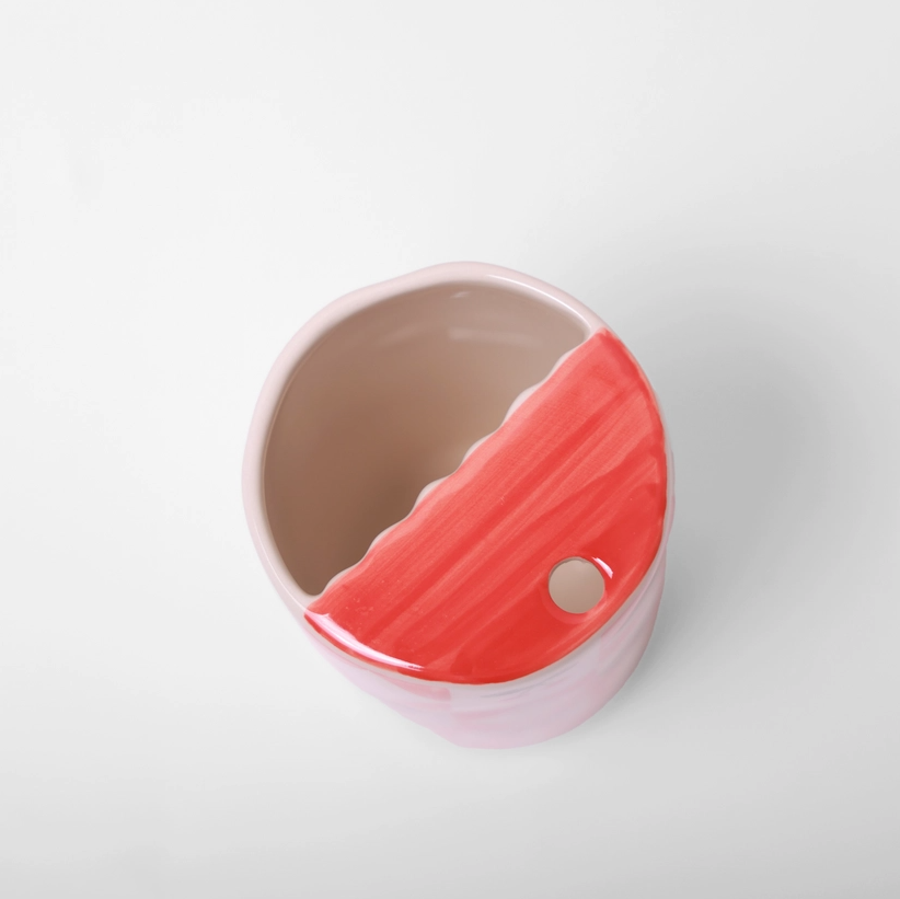 Ceramic Travel Tumbler Red Cherries
