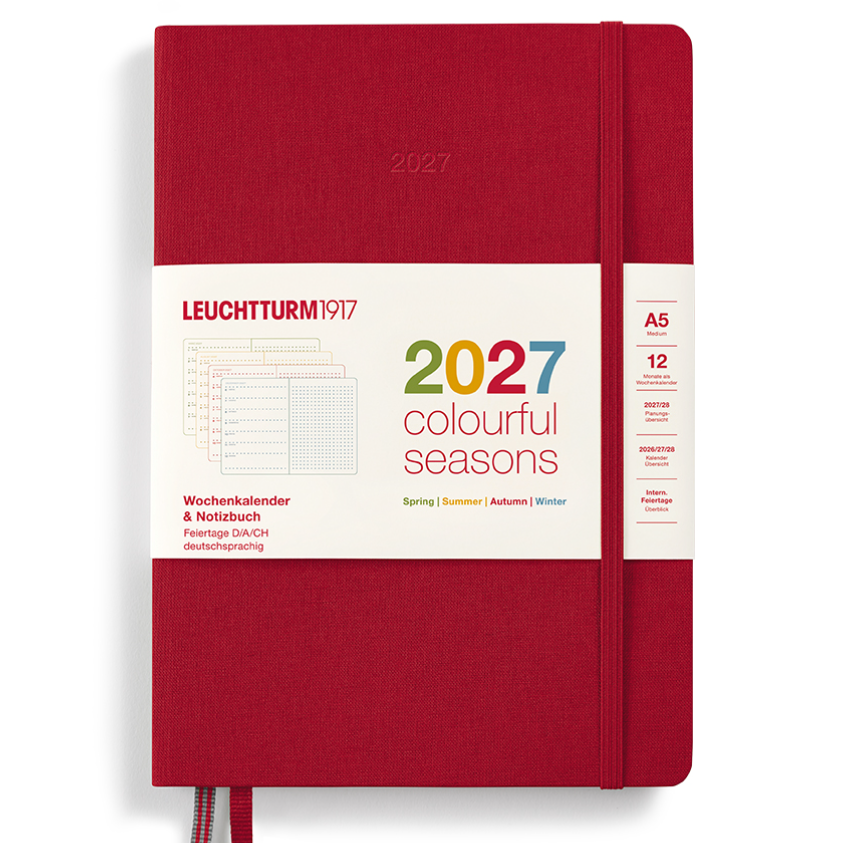 2027 Weekly Planner & Notebook Dotted Medium A5 Colorful Seasons