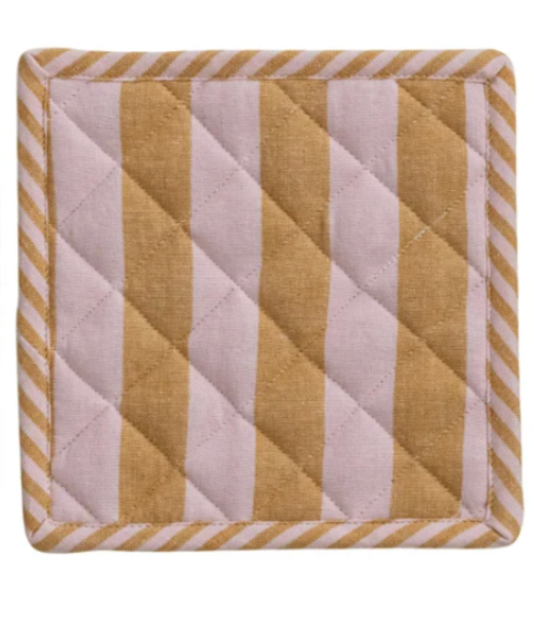 Cotton Contrast Stripe Pot Holder