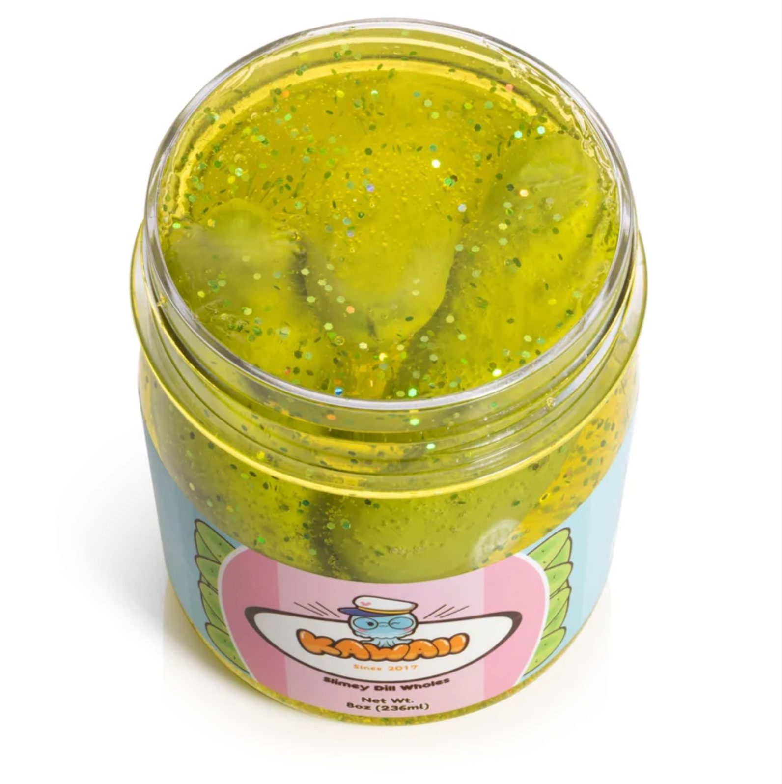 Shimmery Pickle Clear Slime