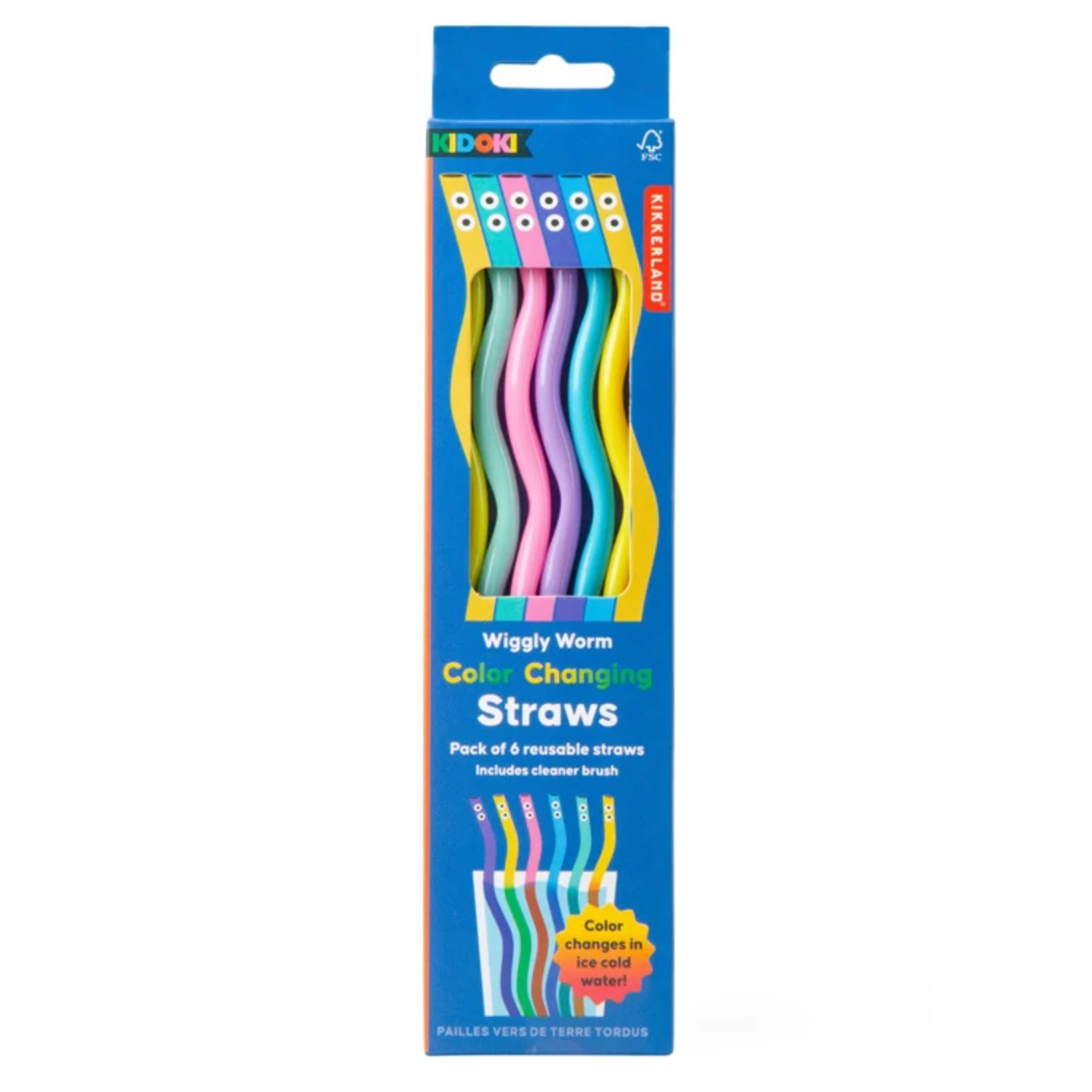 Kidoki Wigglyworm Colorchang Straws